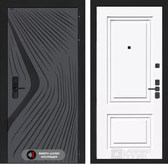 Входная дверь LEOLAB 26 - Эмаль RAL 9003 | Фрезерованная МДФ панель 10 мм, цвет 