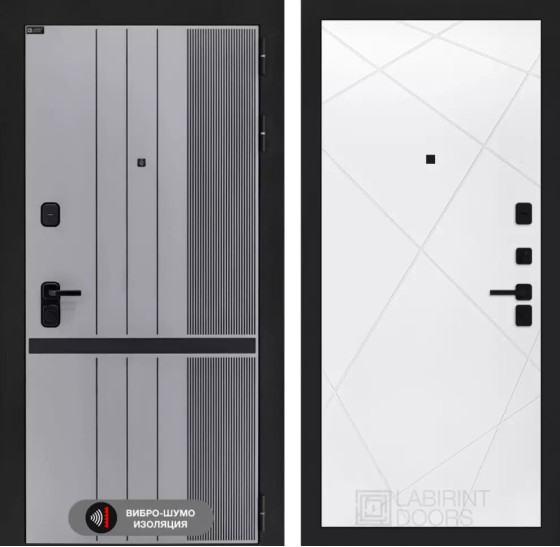 Входная дверь SKYLAB 24 - Белый софт | Фрезерованная МДФ панель 10 мм, цвет 