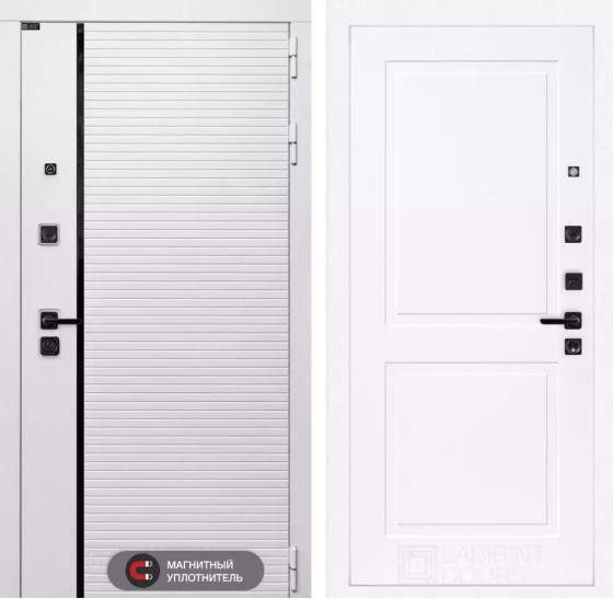 Входная дверь ROYAL 11 - Белый софт | Современная MDF панель 10 мм с наличником, цвет 