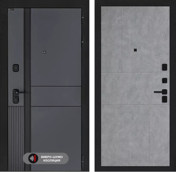 Входная дверь EVOLAB 21 - Бетон светлый | Фрезерованная МДФ панель 10 мм, цвет 