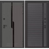 Входная дверь CARBON 22 - Графит софт, черная вставка | Декоративная MDF панель 10 мм с черным стеклом фацет, цвет 