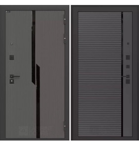 Входная дверь CARBON 22 - Графит софт, черная вставка