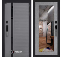 Входная дверь Пиано Смарт 2.0 с зеркалом 18 - Бетон светлый