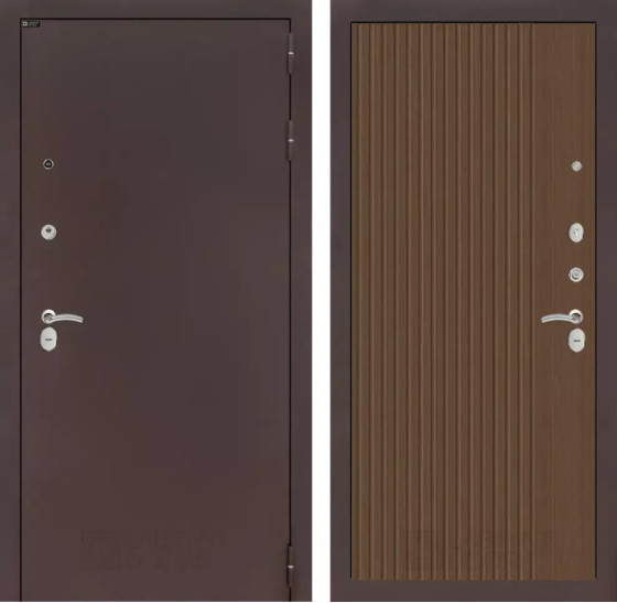 Входная дверь CLASSIC антик медный 29 - Дуб кантри темный | Металл с практичным покрытием 