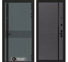 Входная дверь ISSIDA 22 - Графит софт, черная вставка