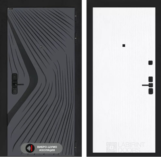 Входная дверь LEOLAB 07 - Белое дерево | Фрезерованная МДФ панель 10 мм, цвет 