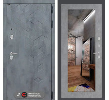 Входная дверь Бетон с зеркалом 18 - Бетон светлый