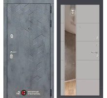 Входная дверь Бетон с зеркалом 19 - Грей софт