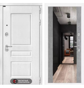 Входная дверь VERSAL с Зеркалом Максимум - Бетон светлый