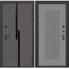 Входная дверь CARBON 30 - Серый рельеф софт | Декоративная MDF панель 10 мм с черным стеклом фацет, цвет 