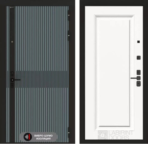 Входная дверь ISSIDA 27 - Эмаль RAL 9003 | Фрезерованная МДФ панель 10 мм, цвет 