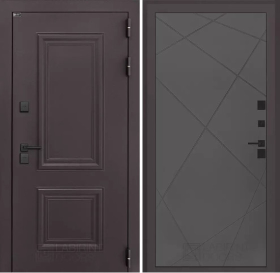 Входная дверь Полярис лайт 24 - Графит софт | Металлическая отделка методом давления на полотне, 960х2050 мм (внешний 1130х2130 мм), 880х2050 мм (внешний 1050х2130 мм)