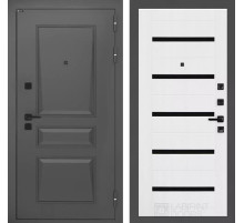 Входная дверь Орлеан 01 - Белое дерево, стекло черное