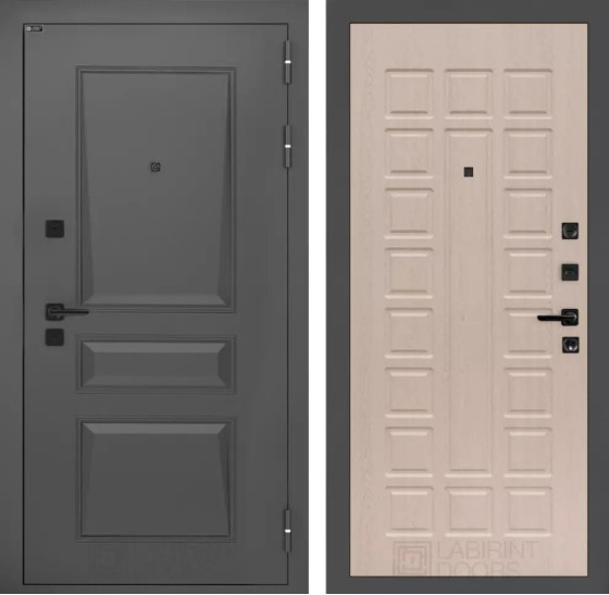 Входная дверь Орлеан 04 - Беленый дуб | Металлическая отделка методом давления на полотне