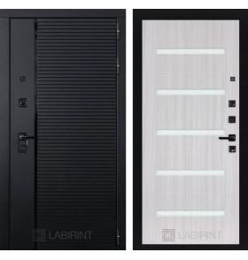 Входная дверь PIANO 01 - Сандал белый, стекло белое