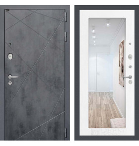 Входная дверь LOFT с Зеркалом 18 - Белое дерево