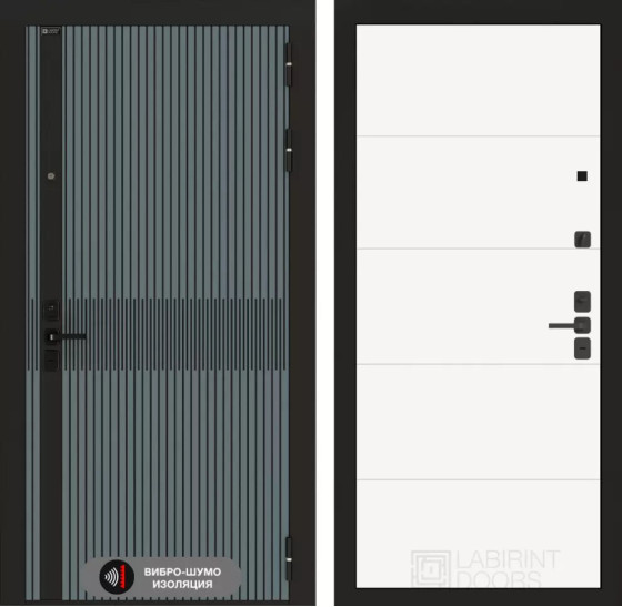 Входная дверь ISSIDA 13 - Белый софт | Фрезерованная МДФ панель 10 мм, цвет 