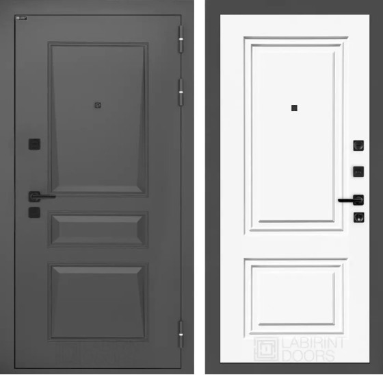 Входная дверь Орлеан 26 - Эмаль RAL 9003 | Металлическая отделка методом давления на полотне