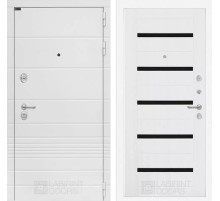 Входная дверь Трендо 01 - Белое дерево, стекло черное