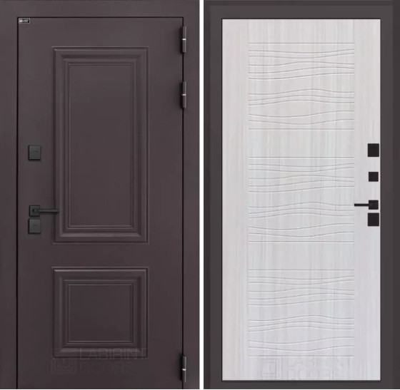 Входная дверь Полярис лайт 06 - Сандал белый | Металлическая отделка методом давления на полотне, 960х2050 мм (внешний 1130х2130 мм), 880х2050 мм (внешний 1050х2130 мм)