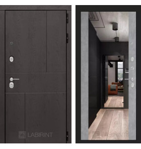 Входная дверь URBAN с Зеркалом Максимум - Бетон светлый