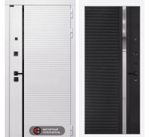 Входная дверь ROYAL 31 - Черный кварц, зеркальная вставка с тонировкой