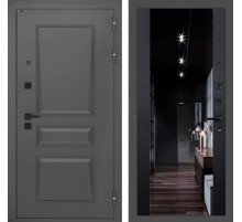 Входная дверь Орлеан с Зеркалом тонированным Максимум - Черный кварц