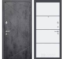 Входная дверь LOFT 25 - Белый софт, черный молдинг