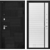 Входная дверь PAZL 22 - Белый софт, черный молдинг | Современная MDF панель 10 мм, цвет 