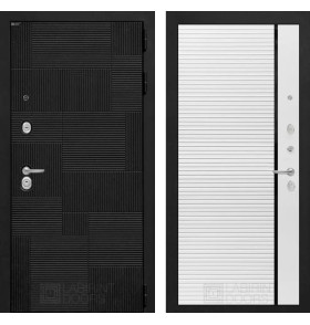Входная дверь PAZL 22 - Белый софт, черный молдинг