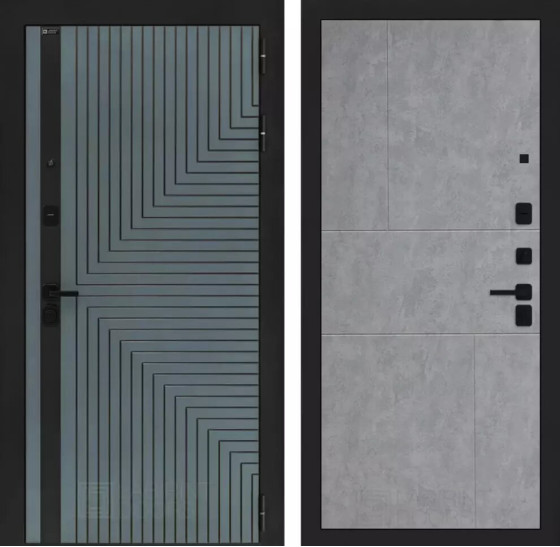 Входная дверь CREDOR 21 - Бетон светлый | Фрезерованная МДФ панель 10 мм, цвет 