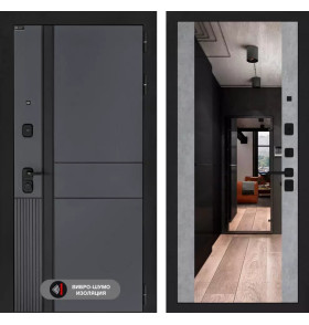 Входная дверь EVOLAB с Зеркалом Максимум - Бетон светлый