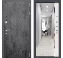 Входная дверь LOFT с зеркалом Панорама - Белый софт