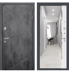 Входная дверь LOFT с зеркалом Панорама - Белый софт