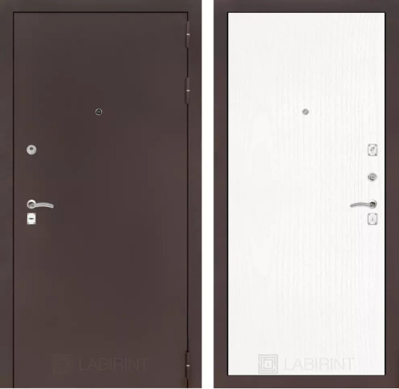 Входная дверь CLASSIC антик медный 07 - Белое дерево | Металл с практичным покрытием 