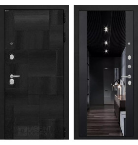 Входная дверь PAZL с Зеркалом тонированным Максимум - Черный кварц