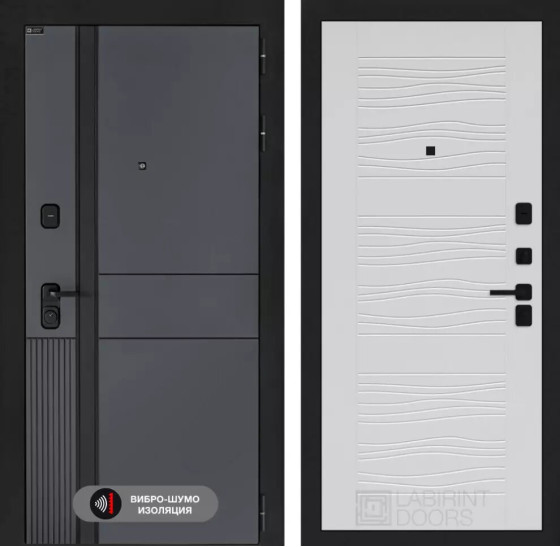 Входная дверь EVOLAB 06 - Белое дерево | Фрезерованная МДФ панель 10 мм, цвет 