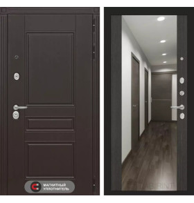 Входная дверь Мегаполис с зеркалом Максимум - Венге