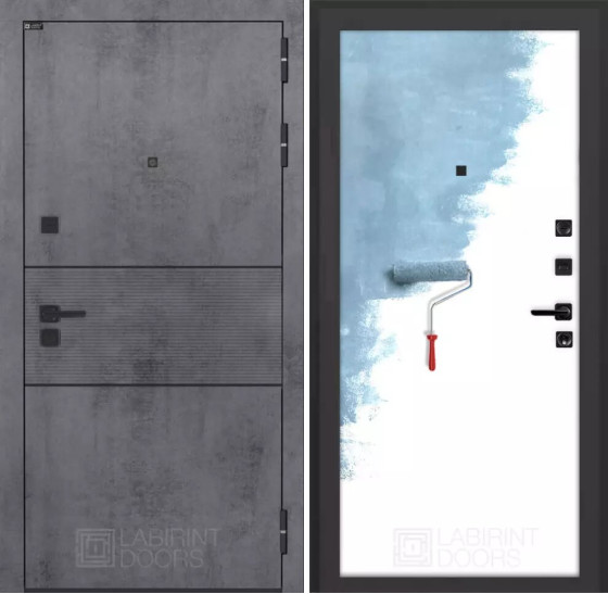 Входная дверь INFINITY 28 - Грунт под покраску | Современная MDF панель 10 мм с наличником, цвет 