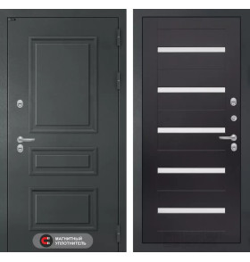 Входная дверь Атлантик 01 - Венге, стекло белое