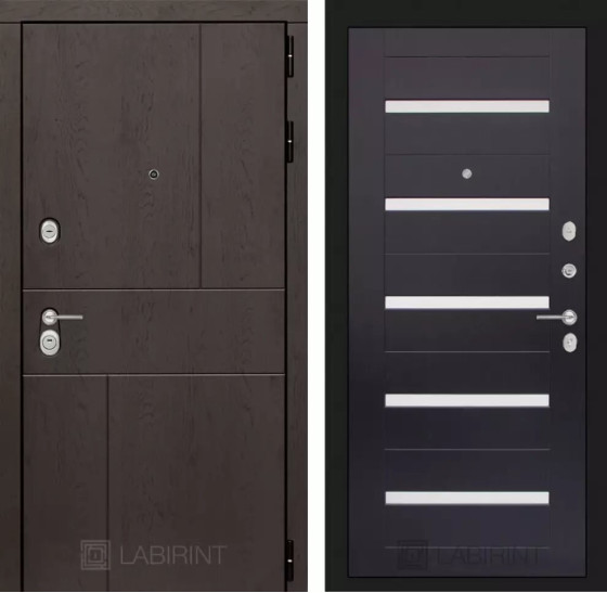 Входная дверь URBAN 01 - Венге, стекло белое | Стильная декоративная MDF панель 10 мм с наличником, цвет 