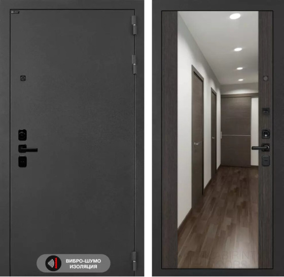 Входная дверь ACUSTICLAB с Зеркалом Максимум - Венге | Металл с матовым покрытием 