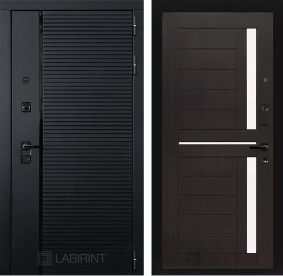 Входная дверь PIANO 02 - Венге, стекло белое | Декоративная MDF панель 10 мм с наличниками, цвет 