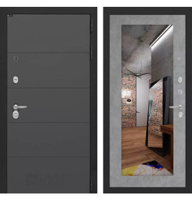 Входная дверь ART с Зеркалом 18 - Бетон светлый