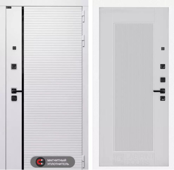 Входная дверь ROYAL 30 - Белый рельеф софт | Современная MDF панель 10 мм с наличником, цвет 