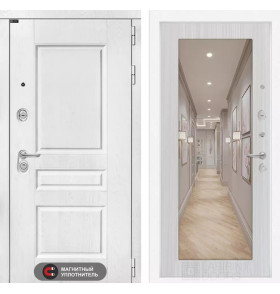 Входная дверь VERSAL с Зеркалом 18 - Сандал белый