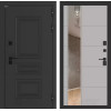 Входная дверь Аляска Лайт с Зеркалом 19 -Грей софт | Металлическая отделка методом давления на полотне