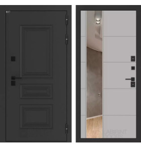 Входная дверь Аляска Лайт с Зеркалом 19 -Грей софт