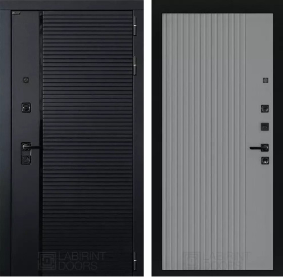 Входная дверь PIANO 29 - Серый рельеф софт | Декоративная MDF панель 10 мм с наличниками, цвет 