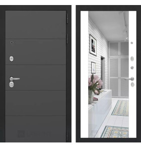 Входная дверь ART с Зеркалом Максимум - Белый софт